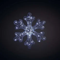 Snowflake Spun Acrylic LED Christmas Light Decoration - 37cm
