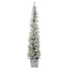 6ft Slim Flocked Pre-lit Potted Christmas Tree -CHRISTMAS LIGHTS SHOP 12838668 1364902083623044