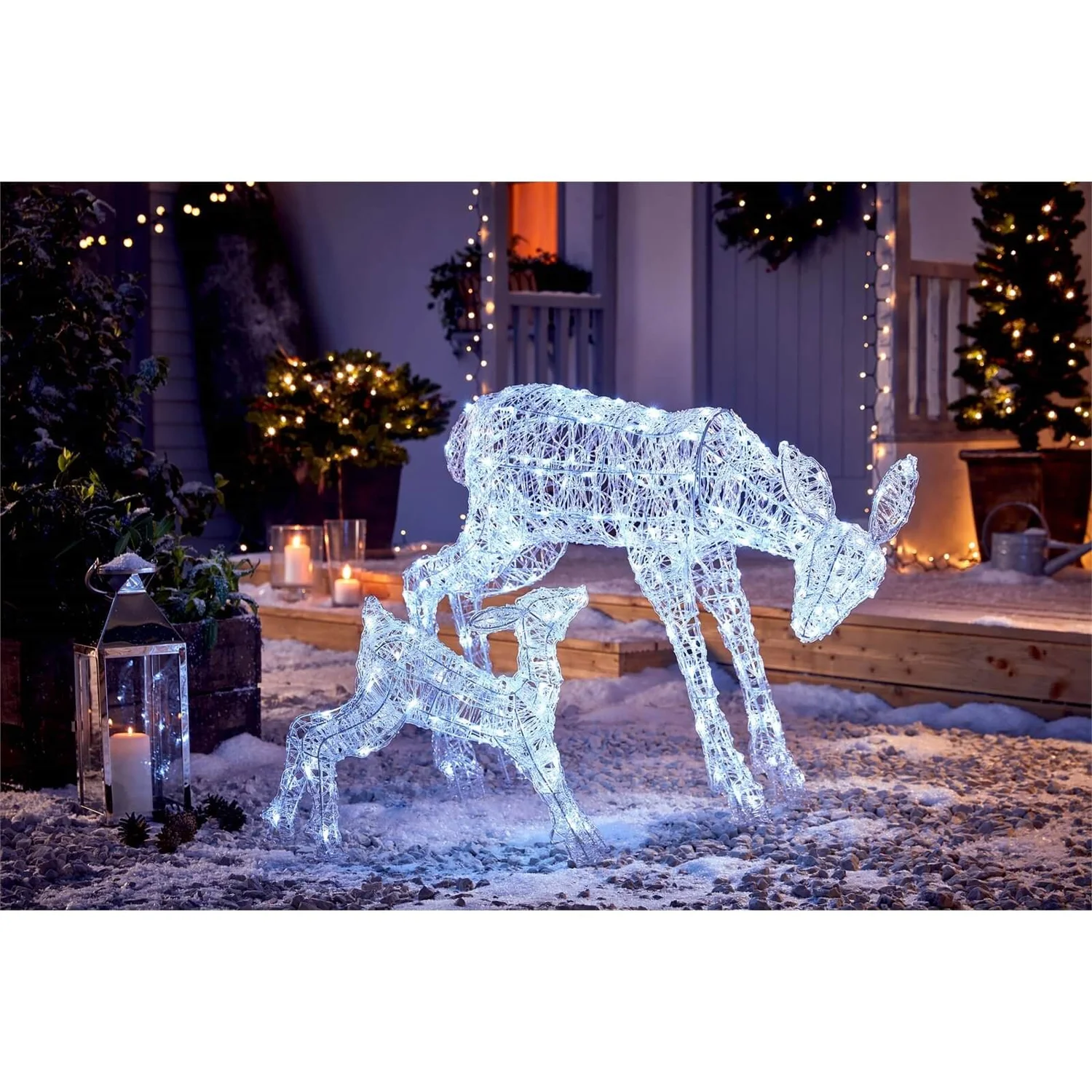 Acrylic LED Family Of Reindeer White 3D Outdoor Christmas Light Decoration 4 Acrylic LED Family Of Reindeer White 3D Outdoor Christmas Light Decoration - Image 2