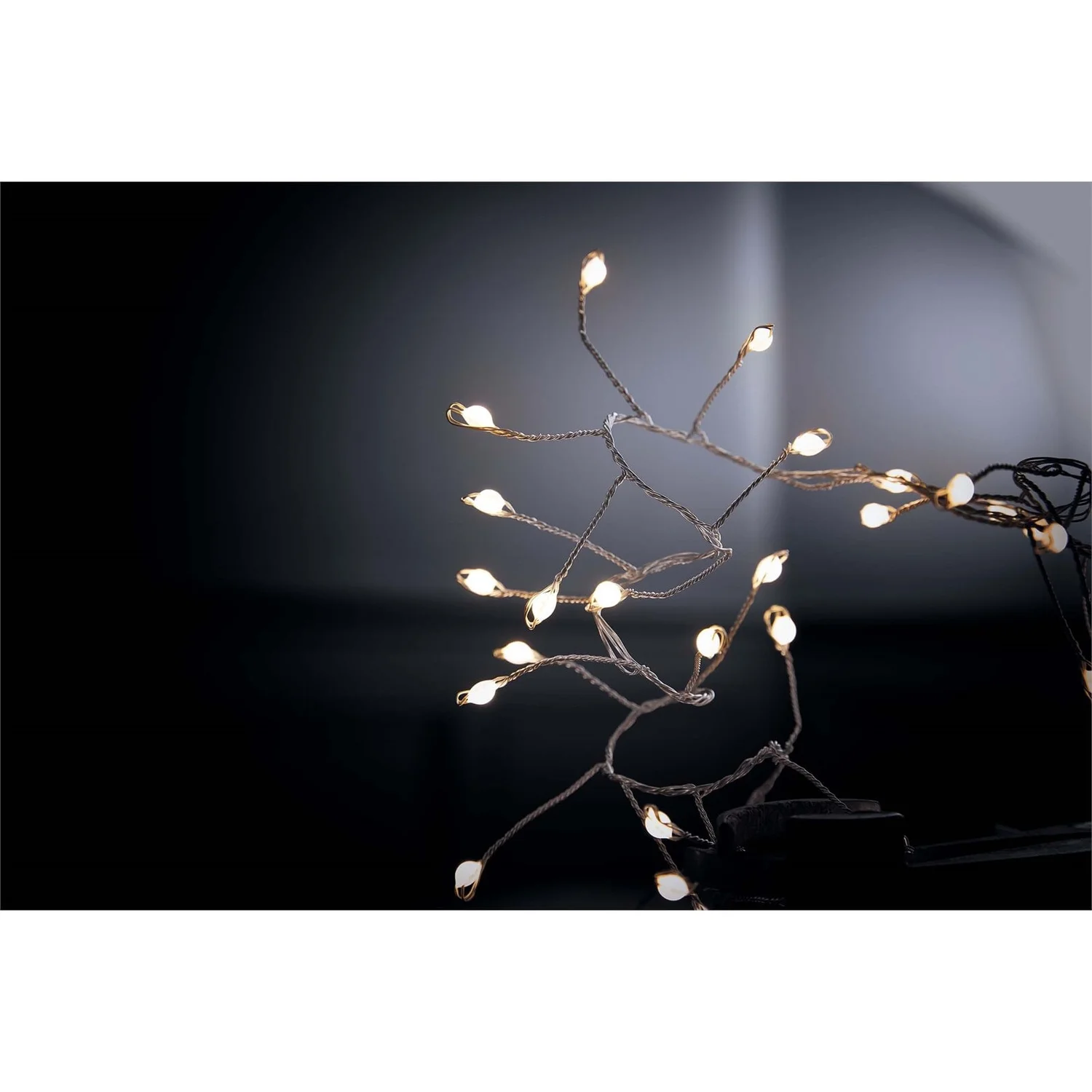 240 Large LED Silver Copper Wire Garland Christmas Lights - Warm White 4 240 Large LED Silver Copper Wire Garland Christmas Lights - Warm White - Image 2