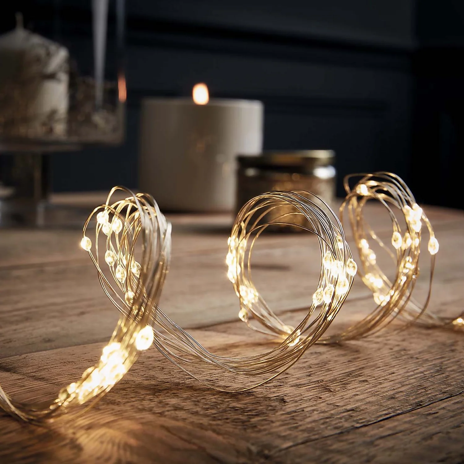 2M LED Silver Copper Wire Christmas Tree Lights (10 Strands) - Warm White 4 2M LED Silver Copper Wire Christmas Tree Lights (10 Strands) - Warm White - Image 2