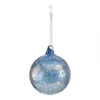 Blue Sugar Frosted Glass Christmas Tree Bauble -CHRISTMAS LIGHTS SHOP 12840709 3884884020718645