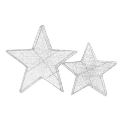 Silver Mesh Star Christmas Lights - Set Of 2 7 Silver Mesh Star Christmas Lights - Set Of 2 -CHRISTMAS LIGHTS SHOP 12914477 9914884160382514