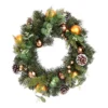 Natural Foliage With Bronze Baubles Christmas Wreath - 50cm -CHRISTMAS LIGHTS SHOP 12916336 2054884262577967
