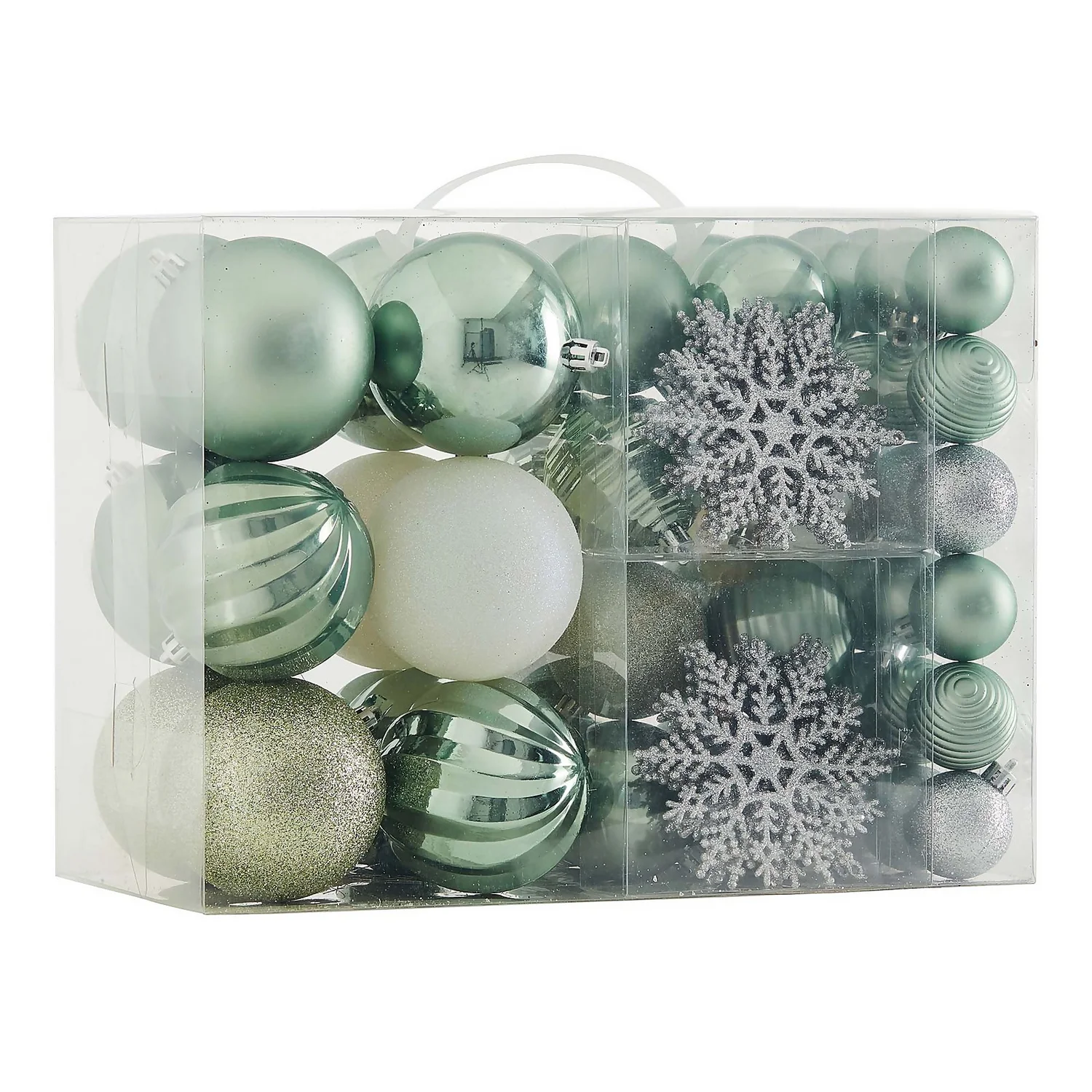 Winter Retreat Shatterproof Christmas Tree Decorations - 60 Pack 3 Winter Retreat Shatterproof Christmas Tree Decorations - 60 Pack