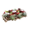 Red Berry & Willow Tabletop 3 Christmas Candle Holder - 30cm -CHRISTMAS LIGHTS SHOP 12941030 2014884028008279