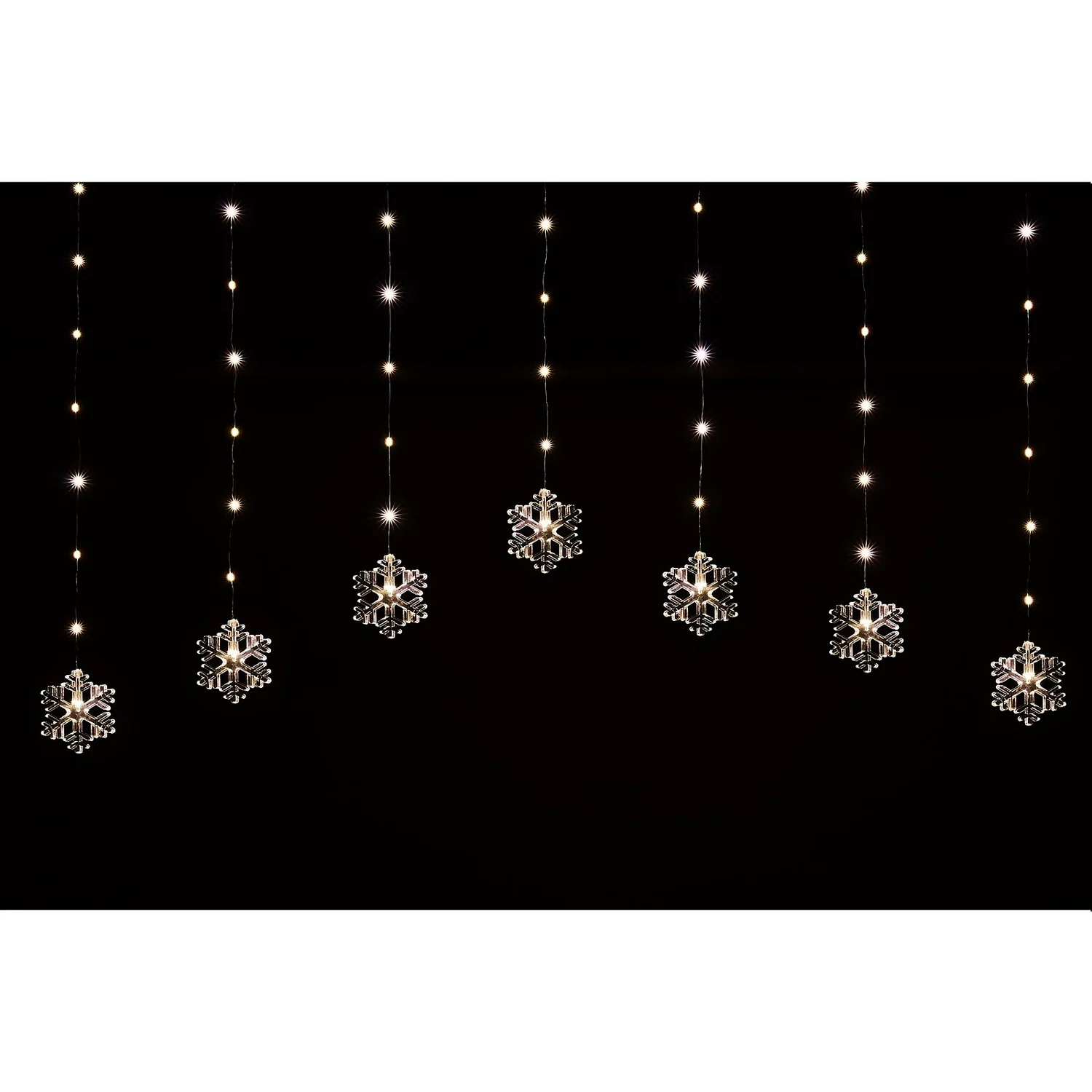 Snowflake LED Pinwire Christmas Window Curtain Light 4 Snowflake LED Pinwire Christmas Window Curtain Light - Image 2