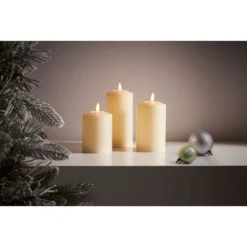 3 LED Christmas Pillar Candles - White (Battery Operated) -CHRISTMAS LIGHTS SHOP 12945709 5364884253440171