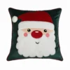 Father Christmas Cushion - Forest Green - 45x45cm -CHRISTMAS LIGHTS SHOP 13104862 7624880324861514