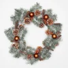 Snowy Bauble, Pinecone & Cinnamon Christmas Wreath - 50cm -CHRISTMAS LIGHTS SHOP 13700353 2064990974266910