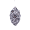 Silver Mirror Pearl Teardrop Christmas Tree Bauble - 80mm -CHRISTMAS LIGHTS SHOP 13700361 4714984497621744