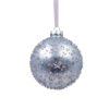 Duck Egg & Silver Star Glass Christmas Tree Bauble - 90mm -CHRISTMAS LIGHTS SHOP 13700372 2104984497263280