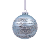 Duck Egg Beaded Stipe Glass Christmas Tree Bauble - 90mm -CHRISTMAS LIGHTS SHOP 13700373 7554984497266799