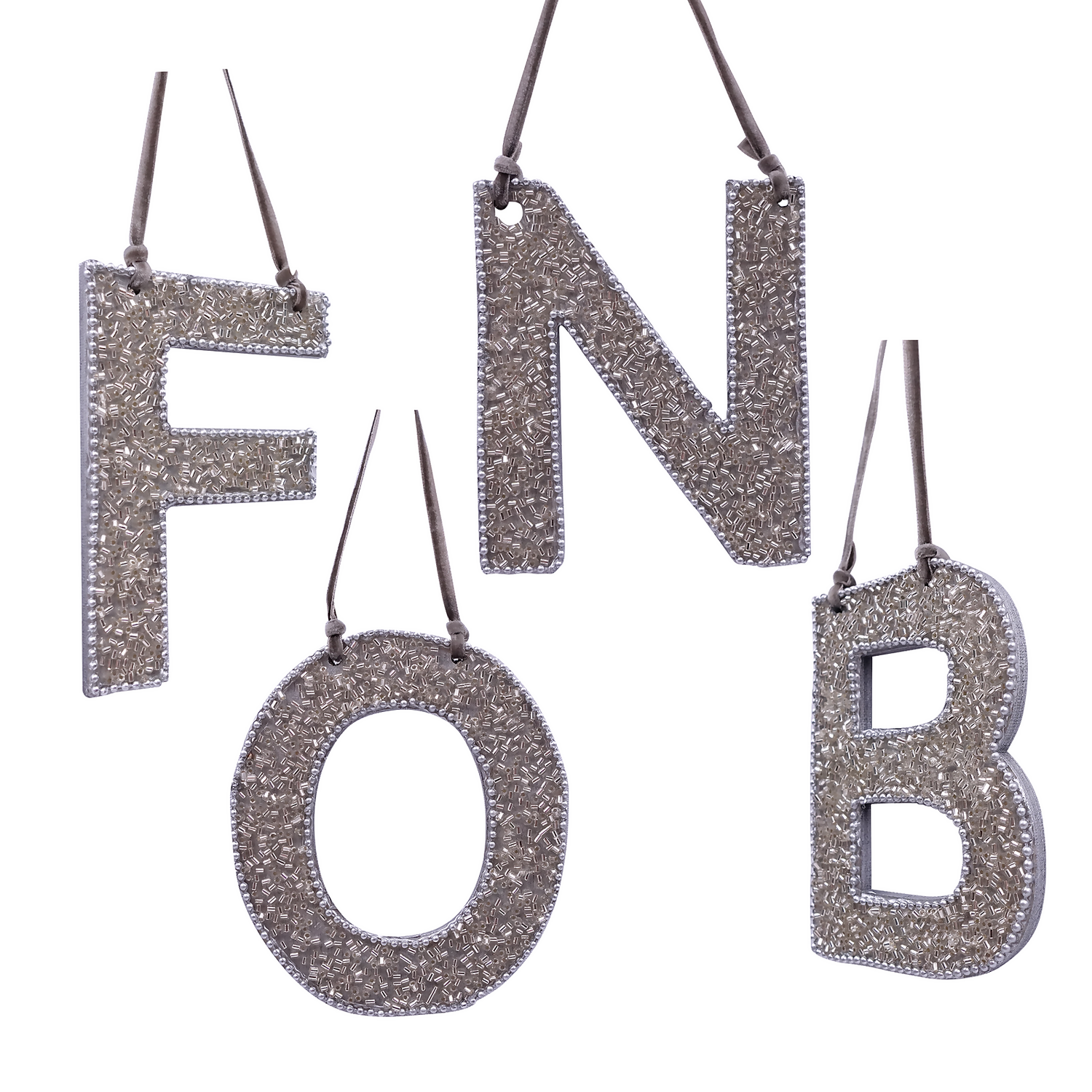 Beaded Letter L Christmas Tree Decoration 3 Beaded Letter L Christmas Tree Decoration