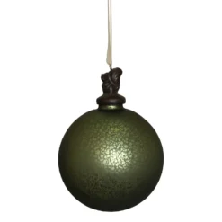 Mottled Green Glass Christmas Tree Bauble - 90mm
