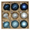 Party Nights Premium Glass Christmas Tree Baubles - Pack Of 9 -CHRISTMAS LIGHTS SHOP 13711114 4774985909161542