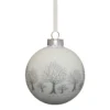 White & Grey Tree Scene Glass Christmas Tree Bauble - 90mm -CHRISTMAS LIGHTS SHOP 13711116 1534985909297547