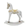 White & Gold Wooden Rocking Horse Christmas Decoration