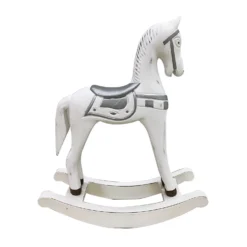 White & Gold Wooden Rocking Horse Christmas Decoration 7 White & Gold Wooden Rocking Horse Christmas Decoration -CHRISTMAS LIGHTS SHOP 13714916 3494984568895861