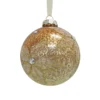 Bronze Antique Floral Christmas Tree Bauble - 90mm