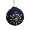 Navy Snowflake Jewel Christmas Tree Bauble - 90mm -CHRISTMAS LIGHTS SHOP 13714919 1274984562997858