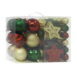 Country Gathering Shatterproof Christmas Tree Decorations - Pack Of 60
