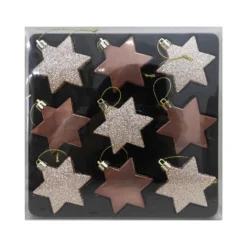 Elegance Stars Christmas Tree Decorations - Pack Of 9