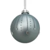 Duck Egg & Silver Meteor Glass Christmas Tree Bauble - 90mm -CHRISTMAS LIGHTS SHOP 13715879 1894984563158802
