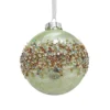 Green Deco Jewels Glass Christmas Tree Bauble - 90mm -CHRISTMAS LIGHTS SHOP 13715884 1484984563119043