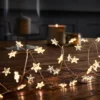 180 LED Star Silver Copper Wire Cluster Christmas Lights - Warm White