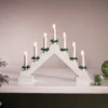 7 LED White Wooden Traditional Christmas Candle Bridge (Battery Operated) -CHRISTMAS LIGHTS SHOP 13733814 3554983493758906