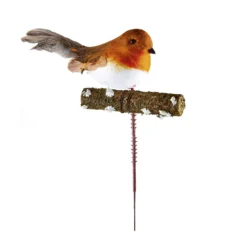 Set Of 2 Assorted Christmas Robin Picks - 17cm -CHRISTMAS LIGHTS SHOP 13760554 4764984276486665